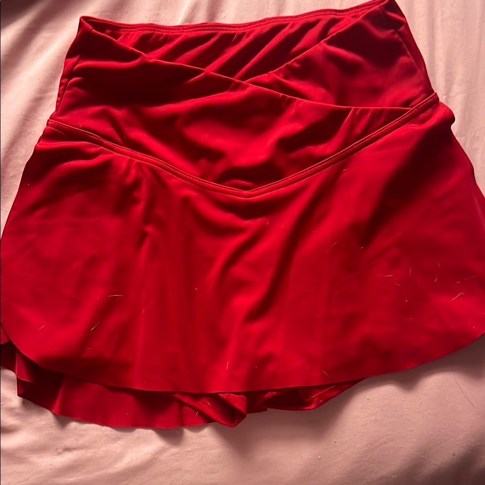 Red athletic skirt
